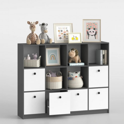Стеллаж детский 126х160х35 см с шухлядами KOD- ШК-ящ-детский (белый фасад)