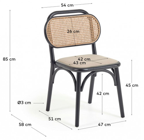 Стул Kave Home DORIANE CC2109MV12 (черный/бежевый)