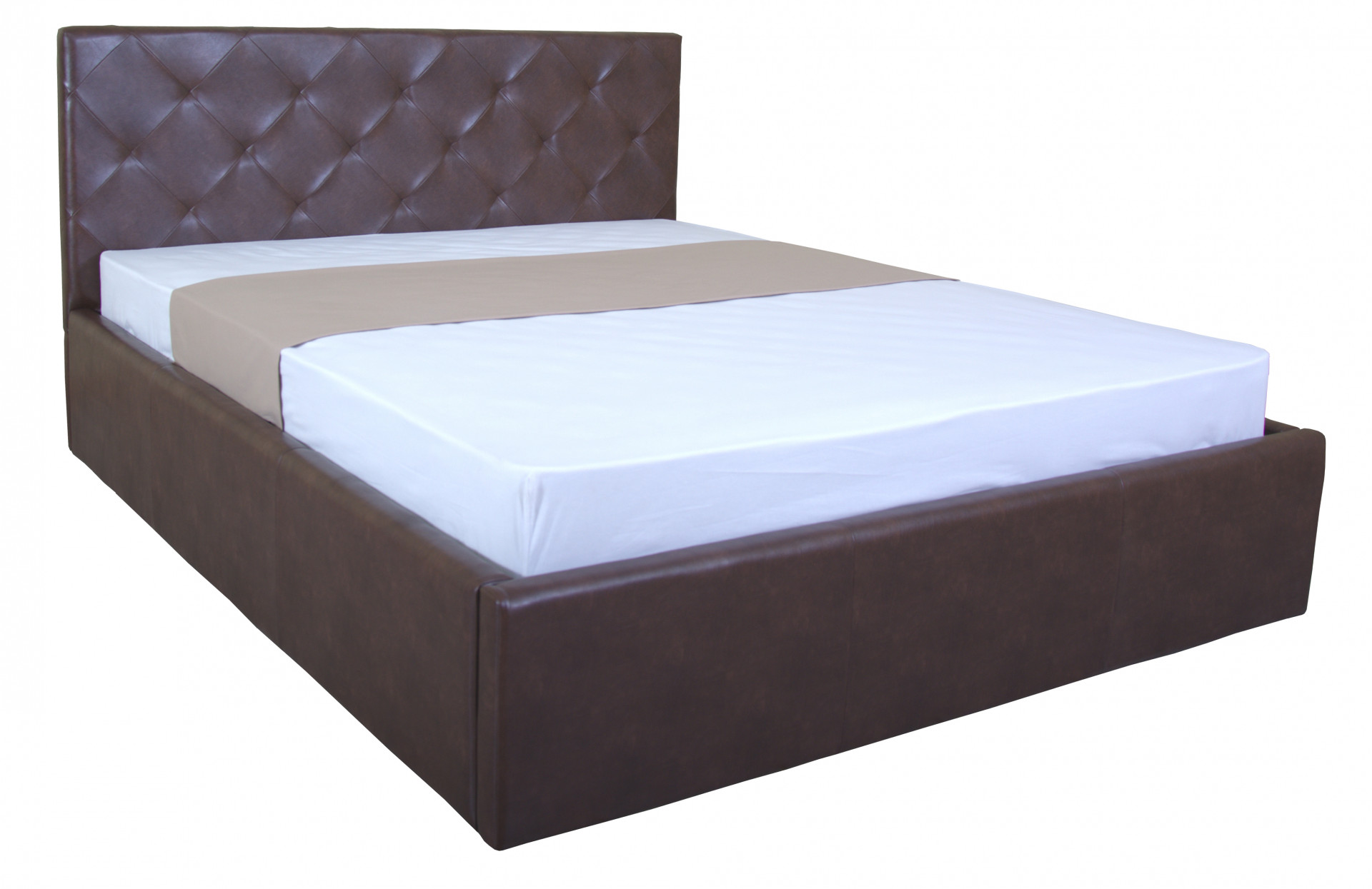Двуспальная мягкая кровать с подъемным механизмом TPRO- BRIZ lift 1600x2000 brown E2455