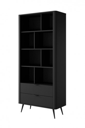 Стенка Perfect Home Ланте / Lante: Стеллаж 2S + Тумба TV 2D/163 Черный