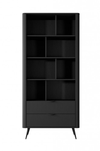Стенка Perfect Home Ланте / Lante: Стеллаж 2S + Тумба TV 2D/163 Черный