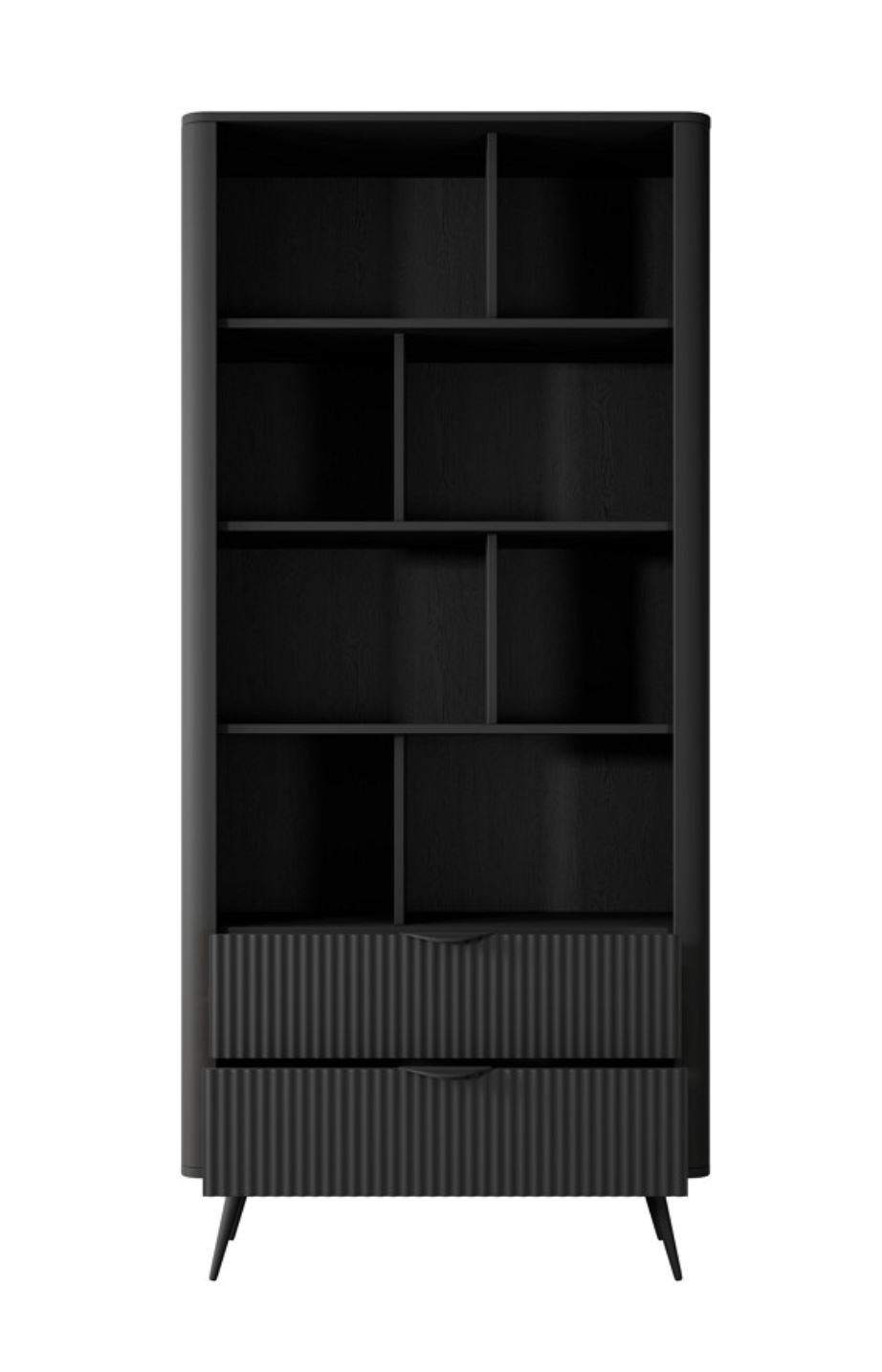 Стенка Perfect Home Ланте / Lante: Стеллаж 2S + Тумба TV 2D/163 Черный