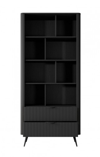 Стенка Perfect Home Ланте / Lante: Стеллаж 2S + Тумба TV 2D/163 Черный