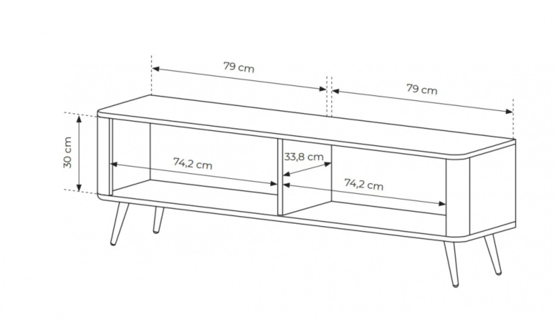 Стенка Perfect Home Ланте / Lante: Стеллаж 2S + Тумба TV 2D/163 Черный