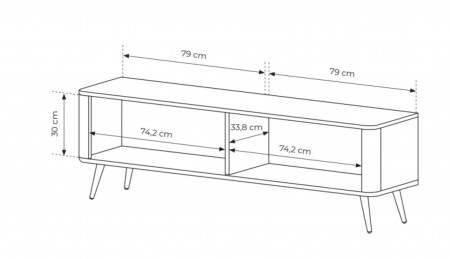 Стенка Perfect Home Ланте / Lante: Стеллаж 2S + Тумба TV 2D/163 Черный