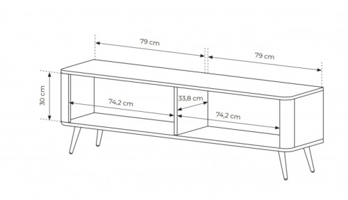 Стенка Perfect Home Ланте / Lante: Стеллаж 2S + Тумба TV 2D/163 Черный