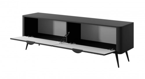 Стенка Perfect Home Ланте / Lante: Стеллаж 2S + Тумба TV 2D/163 Черный