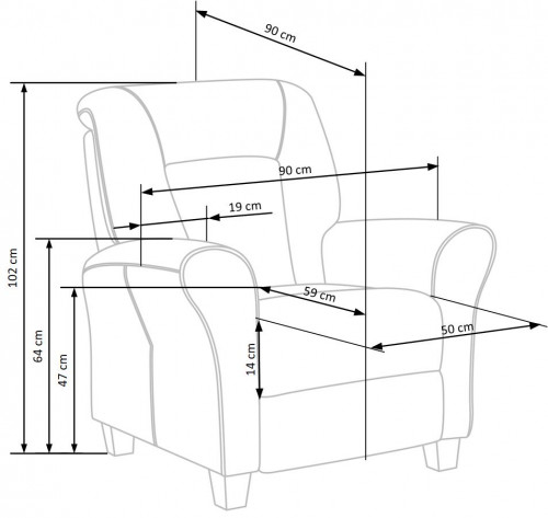 Мягкое раскладное кресло для отдыха PL- HALMAR BARD