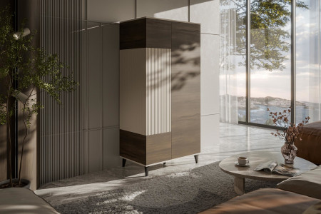 Шкаф HALMAR RANDOM 2 S-1 кашемир-орех