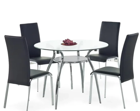 SIGNAL PL- Стол стеклянный круглый Finezja A (серебро)