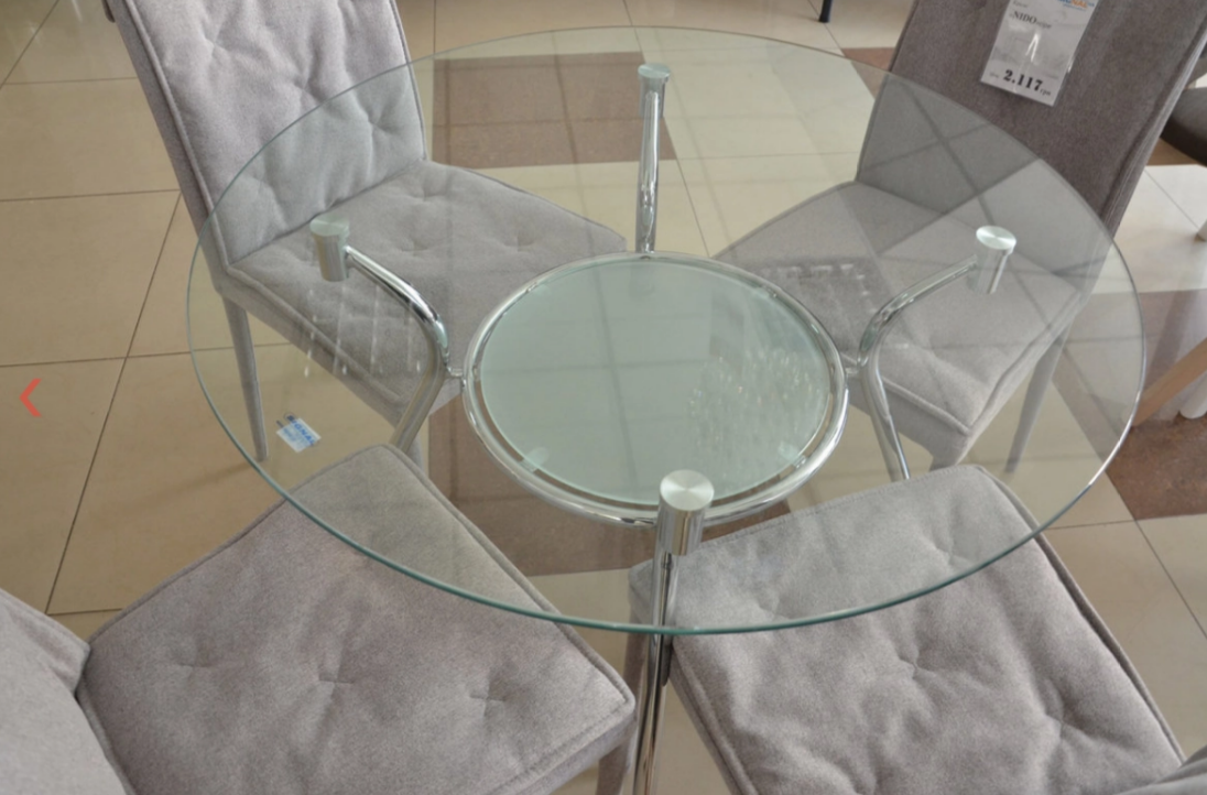 SIGNAL PL- Стол стеклянный круглый Finezja A (серебро)