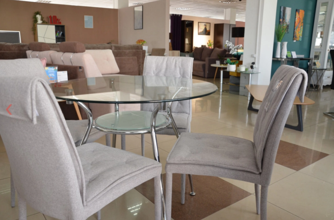 SIGNAL PL- Стол стеклянный круглый Finezja A (серебро)