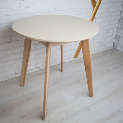 Стол круглый кухонный (дерево, МДФ, HPL) Ont-  Густаво 75 Бежевый