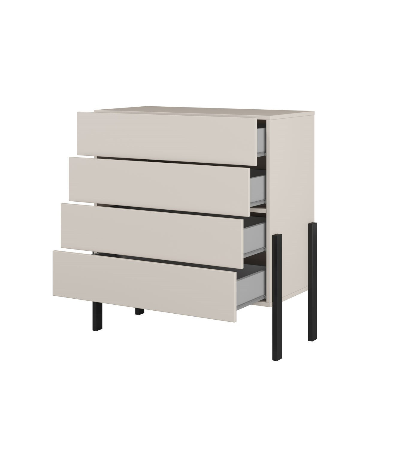 Комод на 4 ящика Helvetia JUKON S 24KSND27 (кашемир/черный)