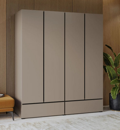 Шкаф на 4 двери с 2 ящиками  Helvetia CROSS S 24CWMY20 (конго-черный)