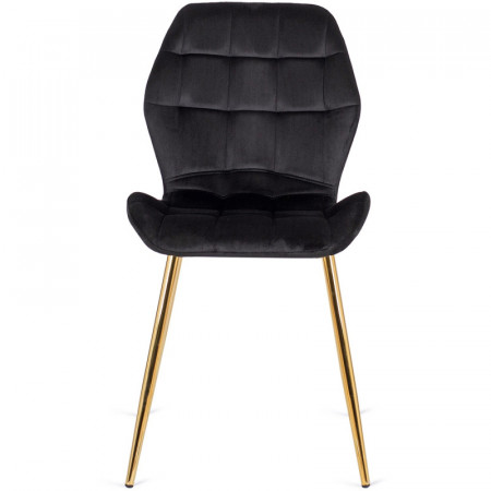 Стул обеденный MEBEL ELITE Lucky (черный велюр, золотые ножки)