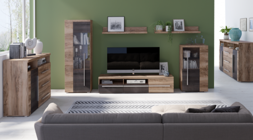 Тумба под телевизор Helvetia ROGER 226ZZH41 (сатиновый нуссбаум)