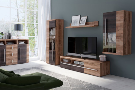 Тумба под телевизор Helvetia ROGER 226ZZH41 (сатиновый нуссбаум)