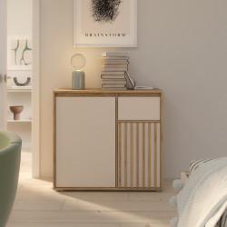 Комод на 2 двери и 1 ящик Forte ELISTON EGMK221 (дуб Маувелла/песочный)