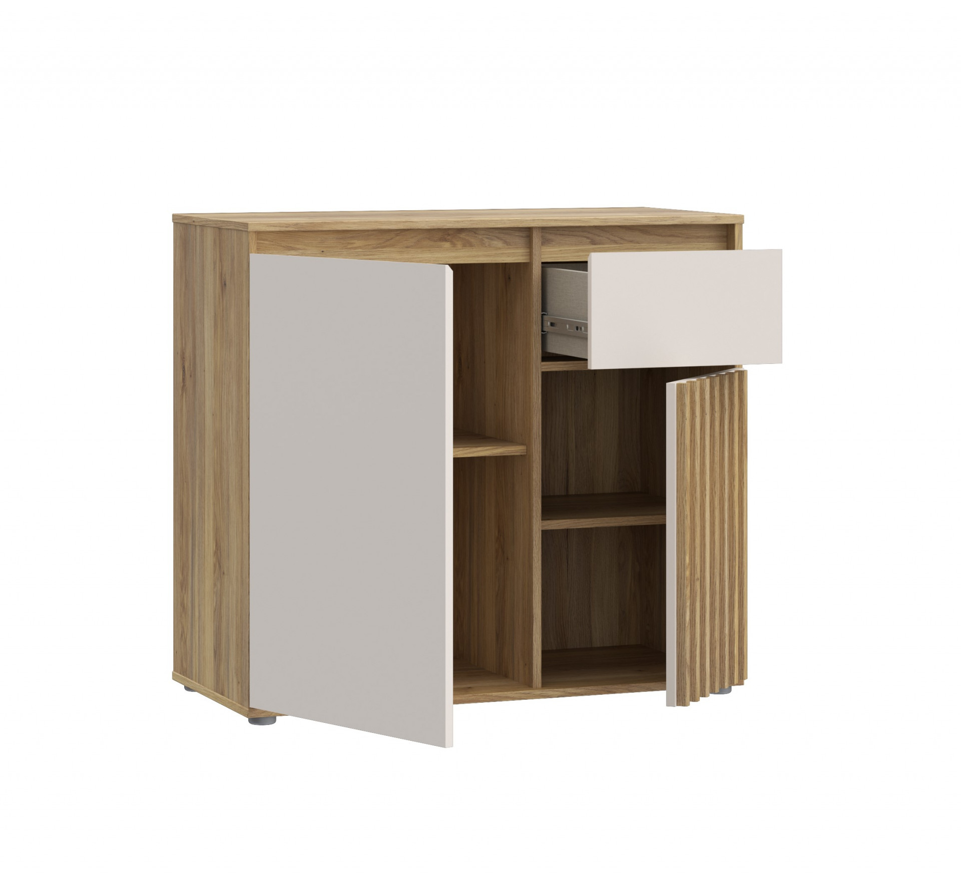 Комод на 2 двери и 1 ящик Forte ELISTON EGMK221 (дуб Маувелла/песочный)