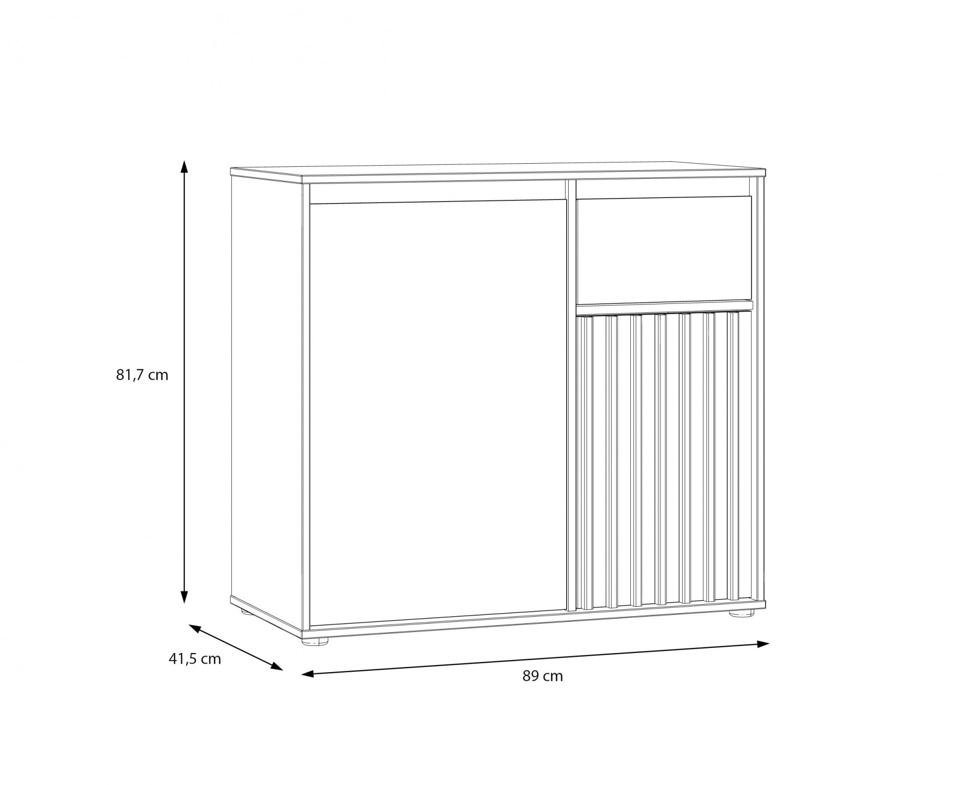 Комод на 2 двери и 1 ящик Forte ELISTON EGMK221 (дуб Маувелла/песочный)