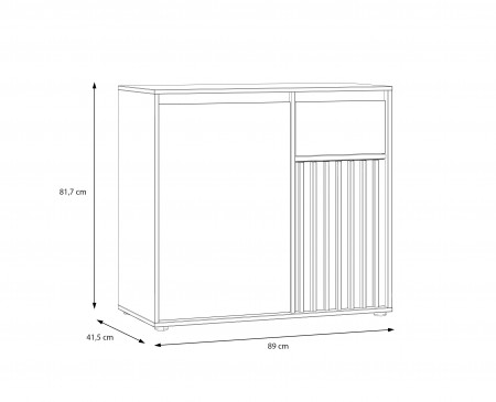 Комод на 2 двери и 1 ящик Forte ELISTON EGMK221 (дуб Маувелла/песочный)