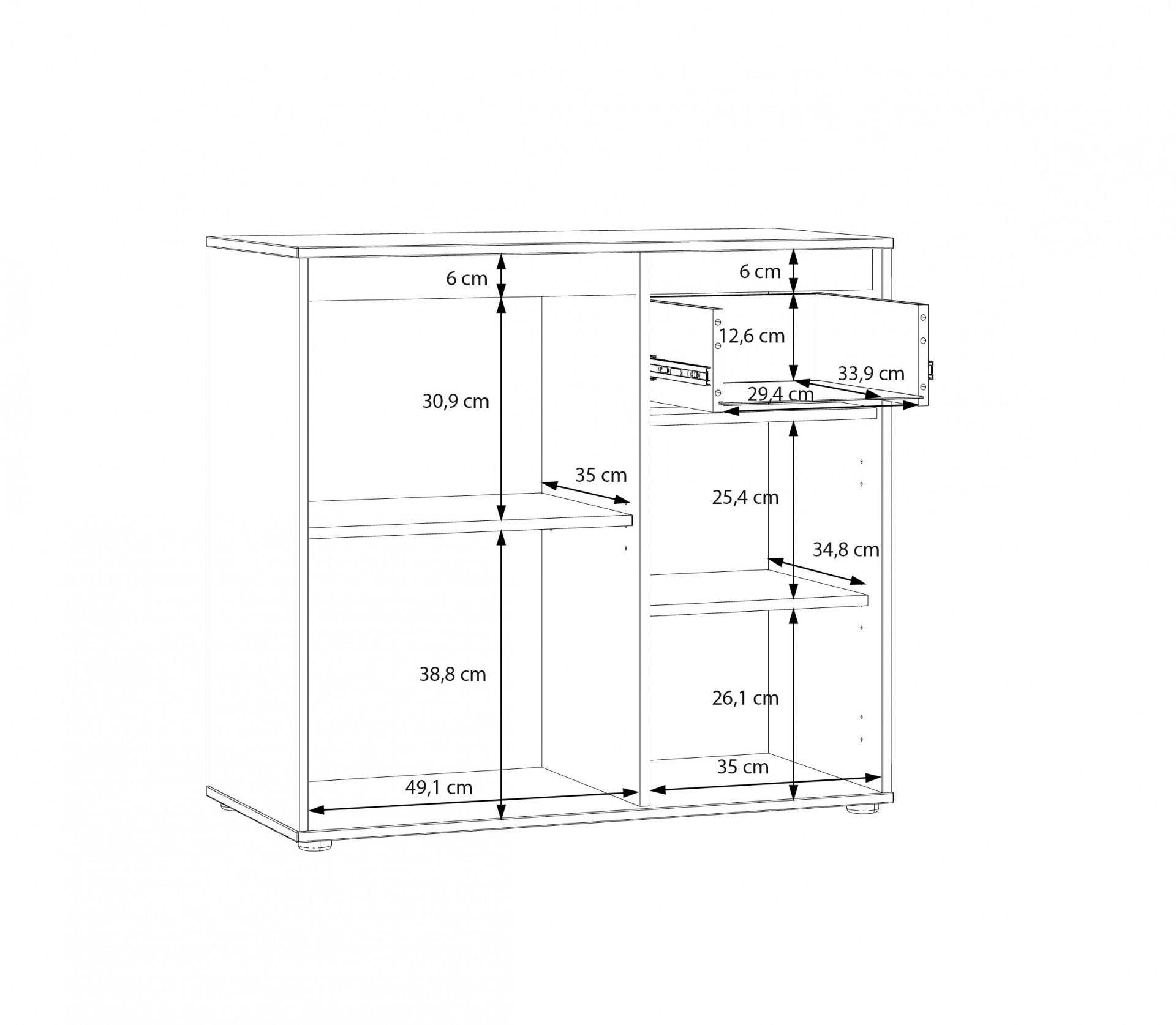 Комод на 2 двери и 1 ящик Forte ELISTON EGMK221 (дуб Маувелла/песочный)