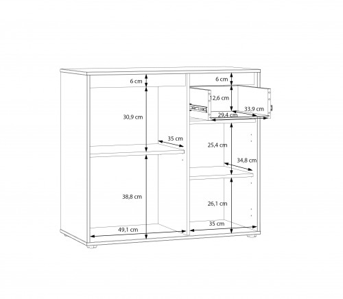 Комод на 2 двери и 1 ящик Forte ELISTON EGMK221 (дуб Маувелла/песочный)