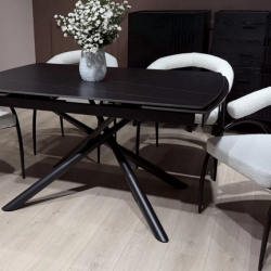 Стул обеденный с подлокотниками CRV- Lumen Teddy white black basey 