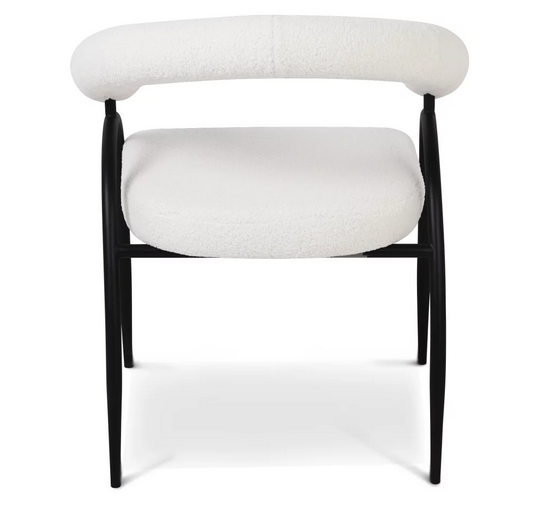 Стул обеденный с подлокотниками CRV- Lumen Teddy white black basey 