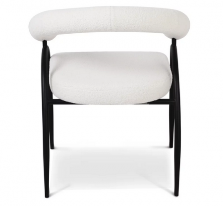 Стул обеденный с подлокотниками CRV- Lumen Teddy white black basey 