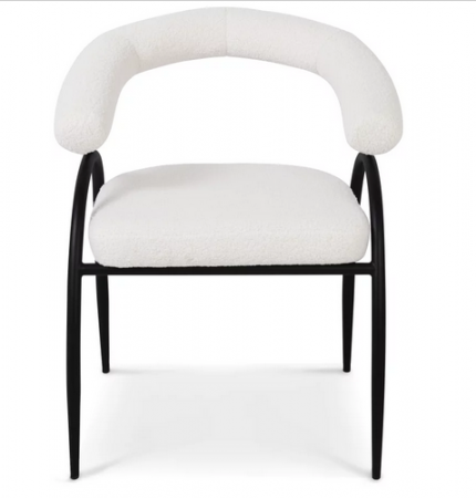 Стул обеденный с подлокотниками CRV- Lumen Teddy white black basey 