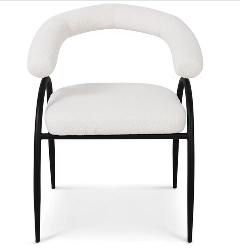 Стул обеденный с подлокотниками CRV- Lumen Teddy white black basey 