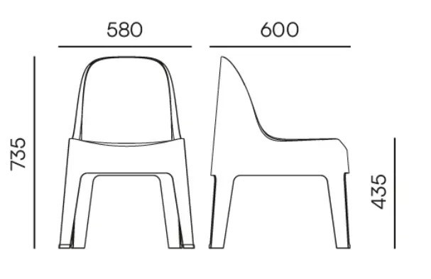 Стул уличный обеденный VLL- FERNE Milane (антрацит, серый)