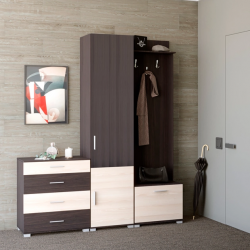 Прихожая(модульная) EVR- Бриз-2 венге темный + дуб молочный