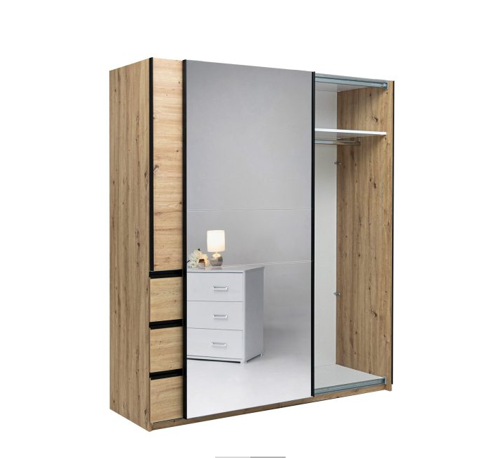 Шкаф - купе MRK- TEDDY 2.15х2,1 м Дуб Артизан / Зеркало 