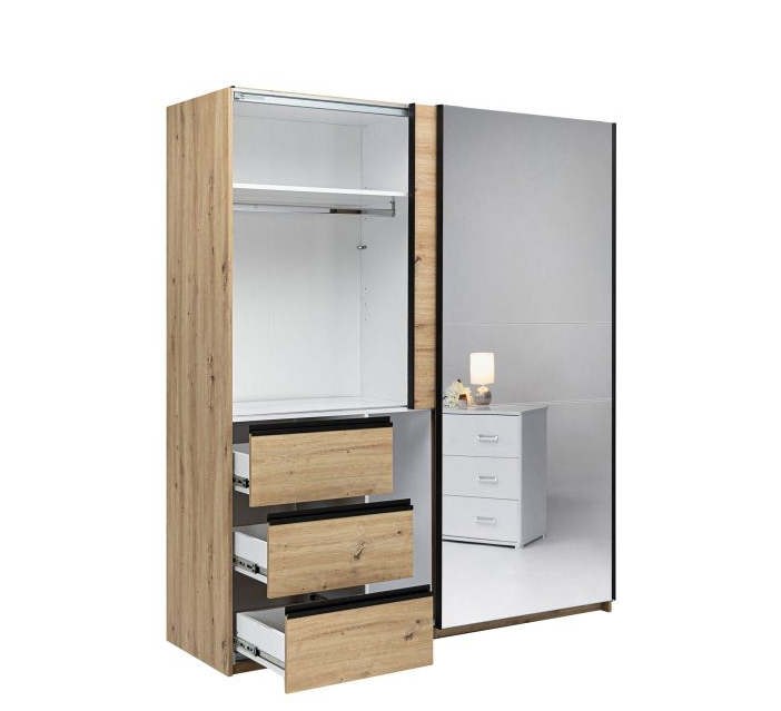 Шкаф - купе MRK- TEDDY 2.15х2,1 м Дуб Артизан / Зеркало 
