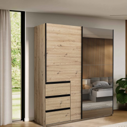 Шкаф - купе MRK- TEDDY 2.15х2,1 м Дуб Артизан / Зеркало 