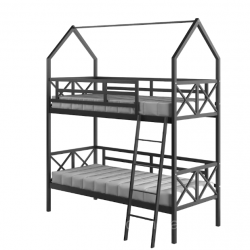 Кровать двухъярусная металлическая MGP- Герда домик