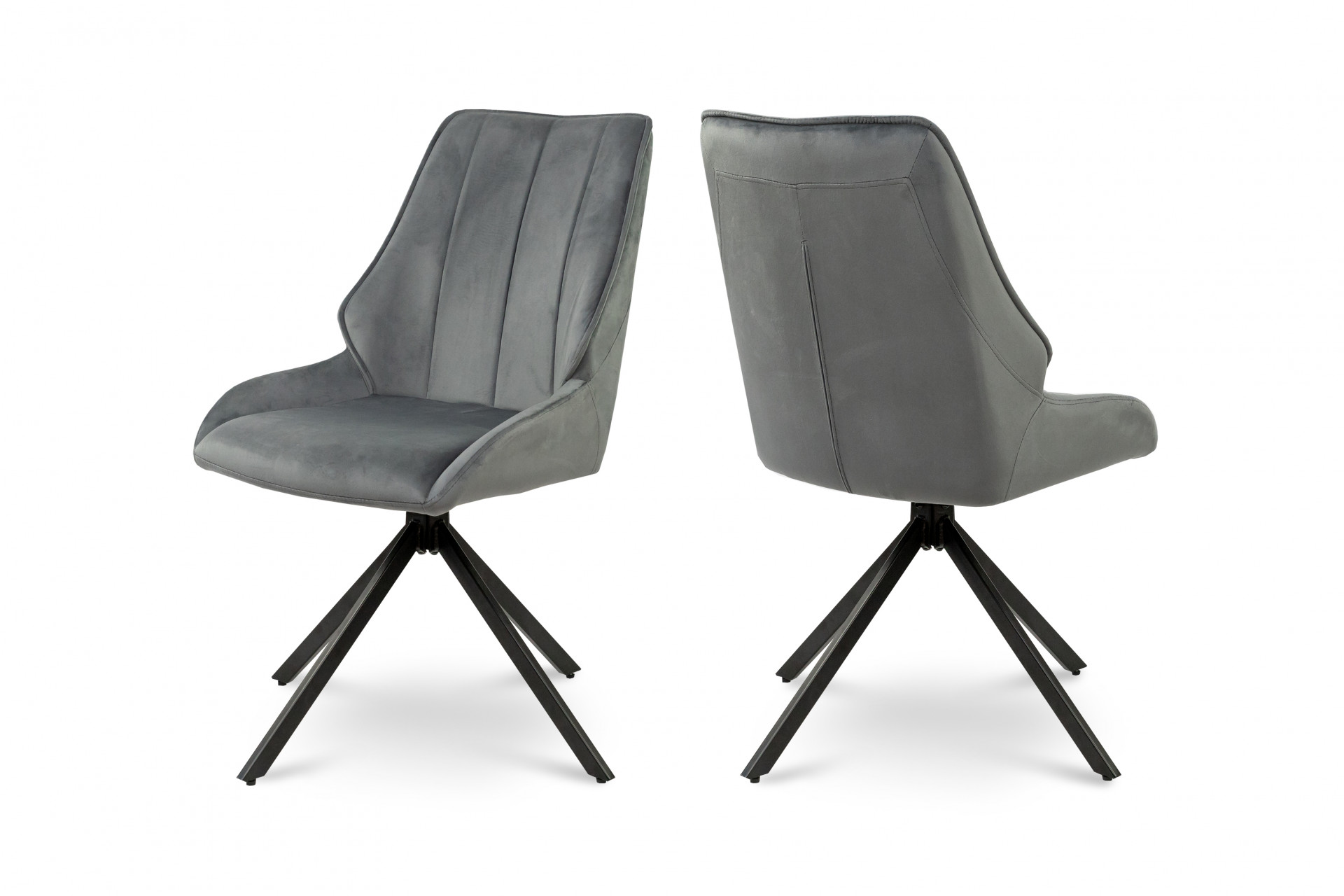 Стул с поворотным механизмом BIO- Grace Спинер (велюр серый)