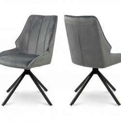 Стул с поворотным механизмом BIO- Grace Спинер (велюр серый)