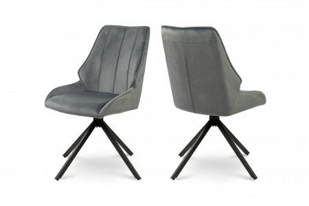 Стул с поворотным механизмом BIO- Grace Спинер (велюр серый)