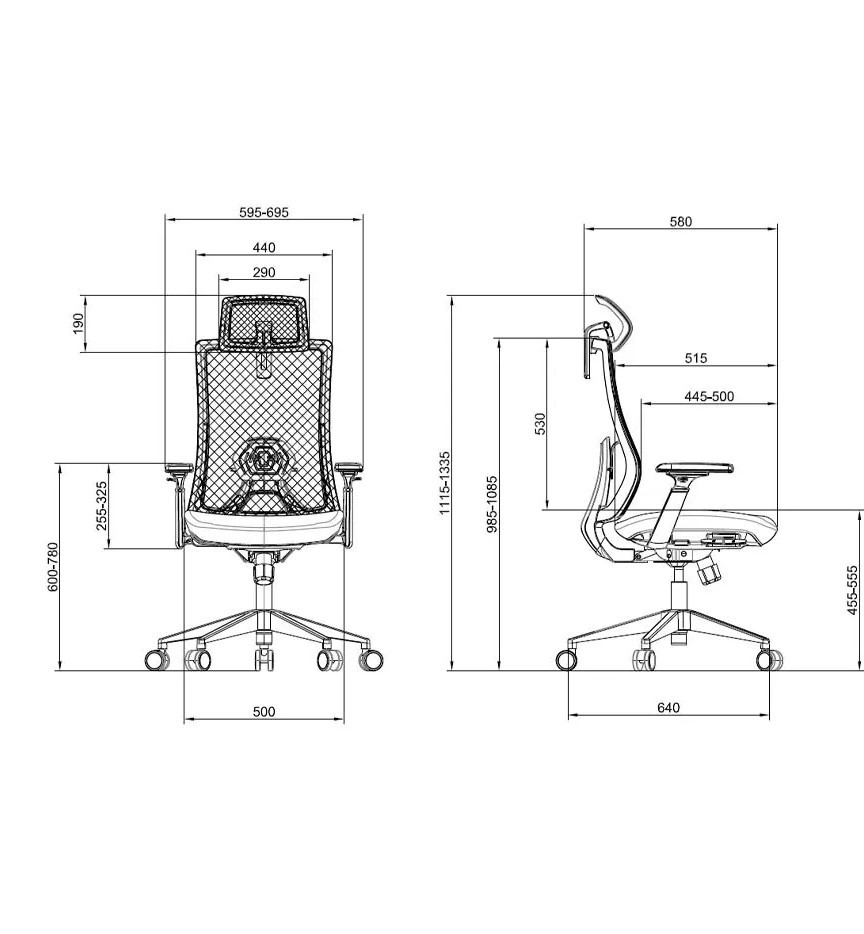 Крісло для оператора LUX- SK9-BH-07 BLACK ергономічне