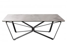 Стол журнальный прямоугольный модерн NL- LUTON керамика светло-серый глянец 