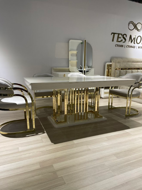 Стул обеденный Art-Deco EXI- Осло, ткань BF03 светло-бежевая + золото