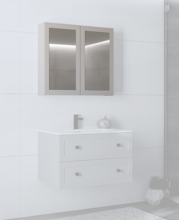 Зеркальный шкафчик PL- Halmar TORETO 70X80/2D Кашемир