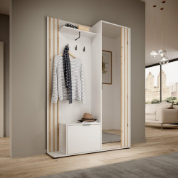 Прихожая с зеркалом Perfect Home Нелли / Nelly 2-дверная Белый/дуб артизан