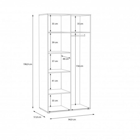 Шкаф 2D Forte LOCARNO LCRS821