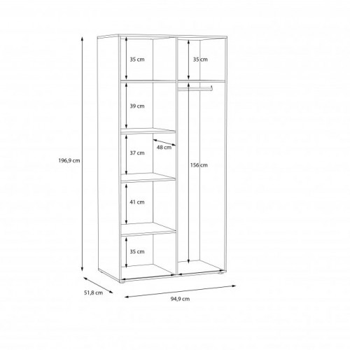 Шкаф 2D Forte LOCARNO LCRS821