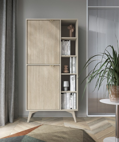Стеллаж Perfect Home Форест / Forest RG80 2-дверный Беж песочный/ель сканди